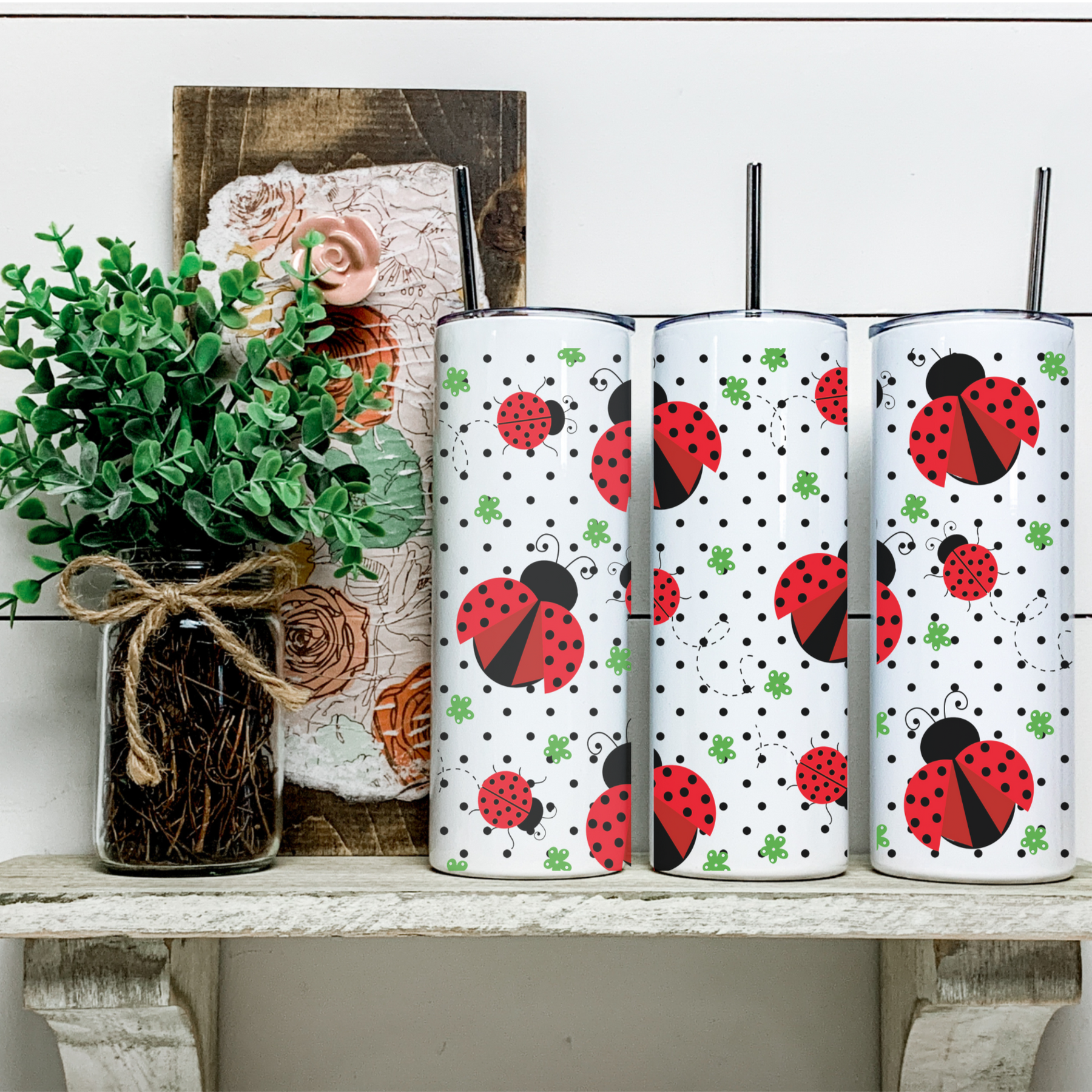 20 oz lady bug tumbler